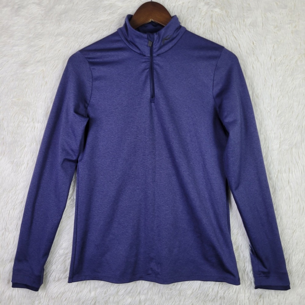 KJUS Women Feel Half Zip Purple Heathered Golf Ski Mid Layer Top Size 40 L‎